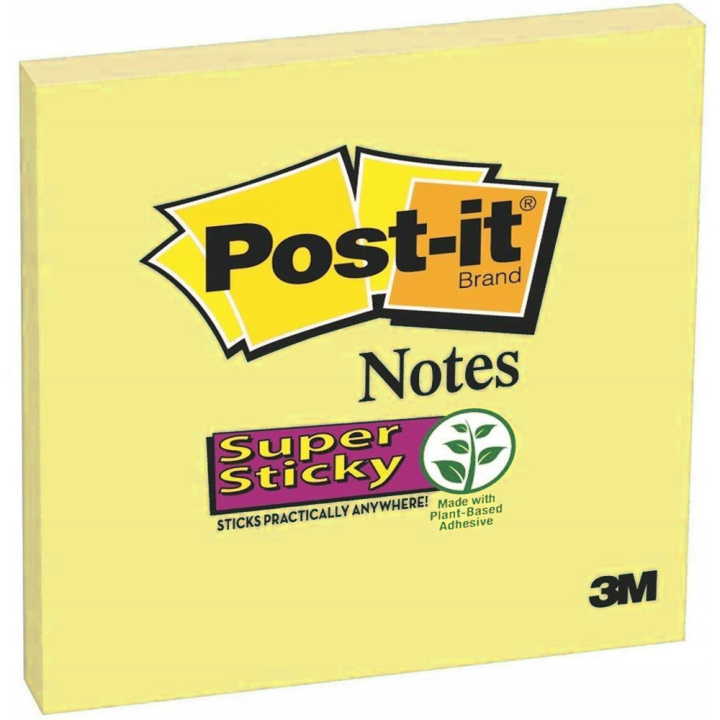 Post-it Super Sticky 76x76 Gul i gruppen Papir & Blok / Skriv og noter / Post-it og notesblokke hos Pen Store (130676)