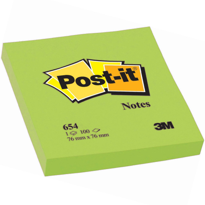 Post-it 76x76 Neongrøn i gruppen Papir & Blok / Skriv og noter / Post-it og notesblokke hos Pen Store (130678)