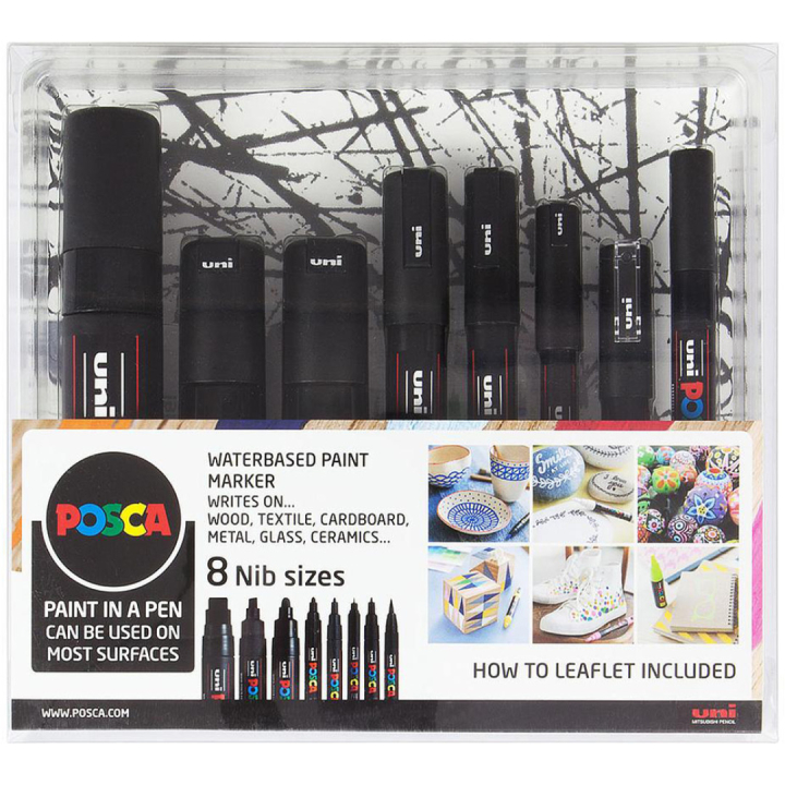 Black 8-sæt i gruppen Penne / Kunstnerpenne / Akrylmarkers hos Pen Store (130695)