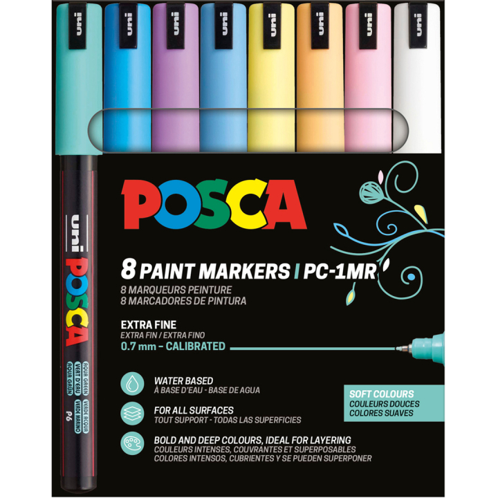 PC-1MR Soft Colours 8-sæt i gruppen Penne / Kunstnerpenne / Akrylmarkers hos Pen Store (130696)
