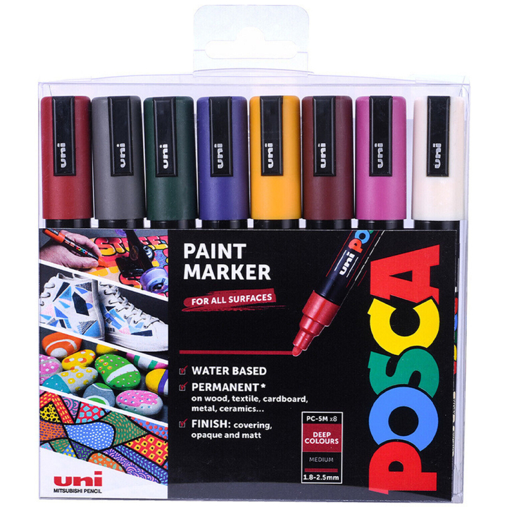 PC-5M Deep Colours 8-sæt i gruppen Penne / Kunstnerpenne / Akrylmarkers hos Pen Store (130700)