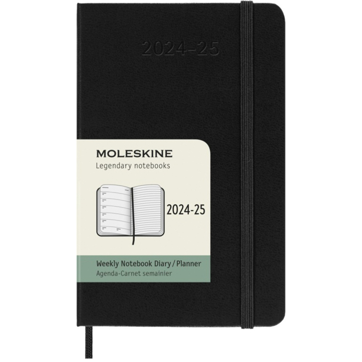 Kalender 18M WeekNote Hard Cover Pocket Black i gruppen Papir & Blok / Kalendere / 18 mdr kalendere hos Pen Store (130882)