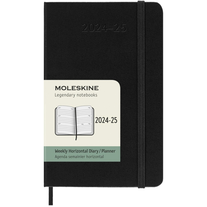 Kalender 18M Weekly Hard Cover Horisontell Pocket Black i gruppen Papir & Blok / Kalendere / 18 mdr kalendere hos Pen Store (130885)