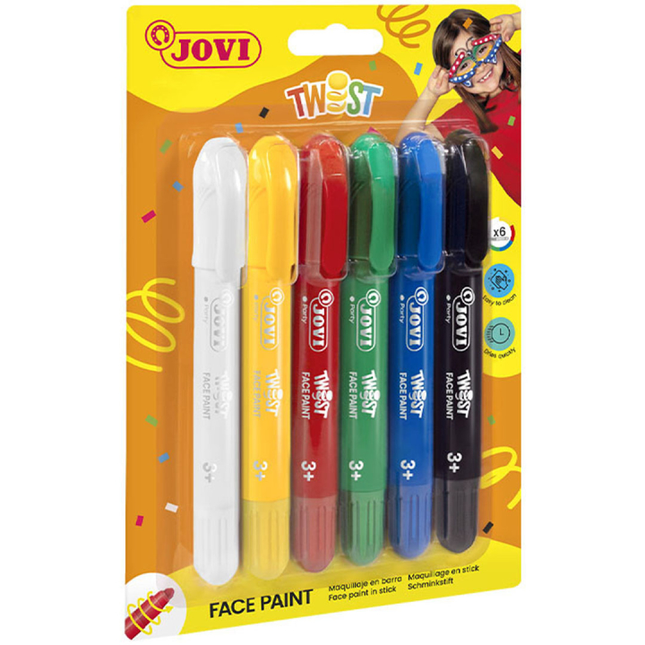 Ansigtsfarver Skru farveblyanter 6 stk (3 år+) i gruppen Kids / Farve og maling til børn / Ansigtsfarve hos Pen Store (131272)