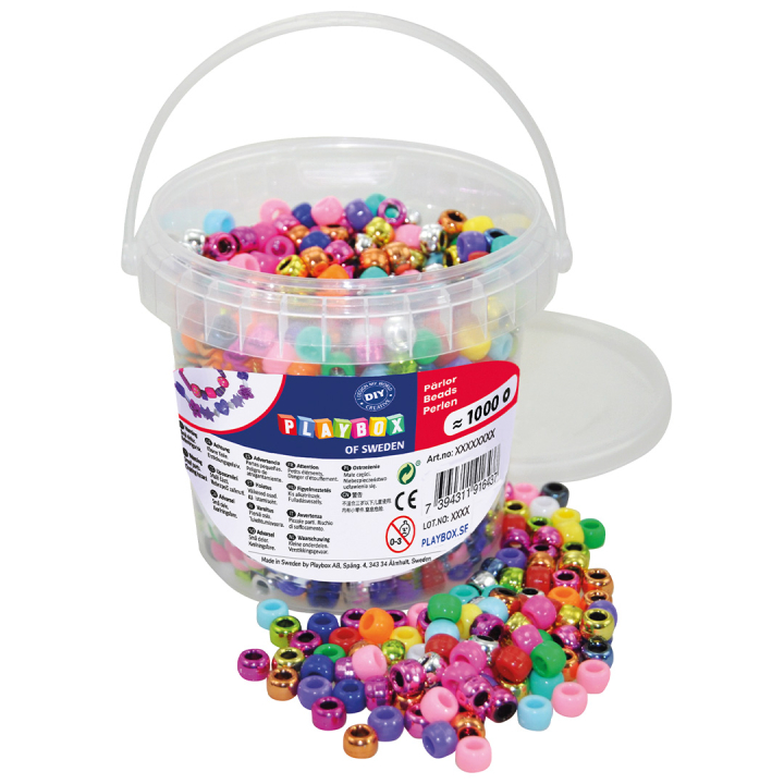 Pony Beads Mix 1000 stk i gruppen Kids / Sjovt og lærerigt / Smykkefremstilling for børn  hos Pen Store (131296)