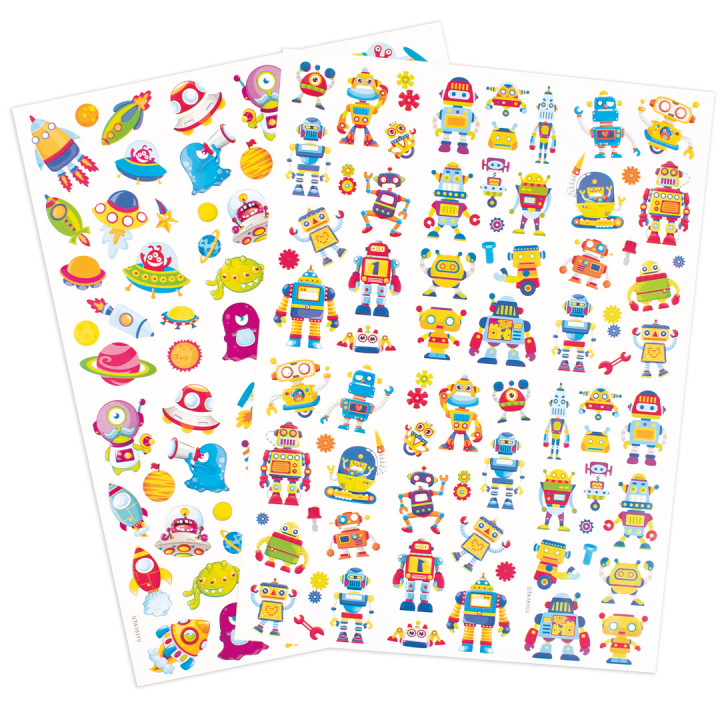 Stickers robotter og rummet 2 ark i gruppen Kids / Sjovt og lærerigt / Stickers hos Pen Store (131324)