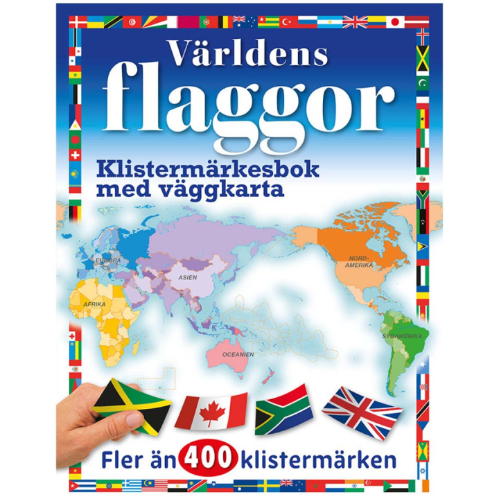 Verdens Flag -Klistermærkebog med vægkort i gruppen Kids / Sjovt og lærerigt / Farvelægning og håndværksbøger hos Pen Store (131376)
