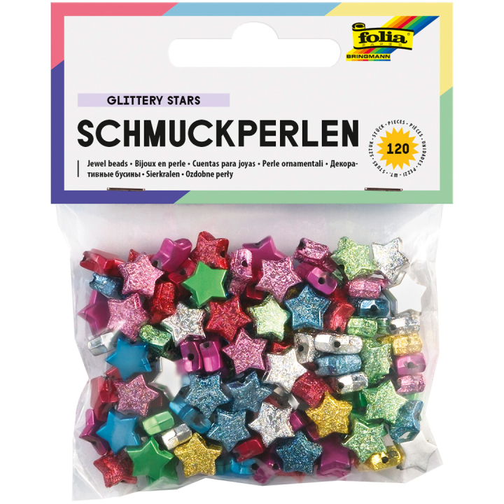 Glitterperler Stjerner 120-pack i gruppen Kids / Sjovt og lærerigt / Smykkefremstilling for børn  hos Pen Store (131535)