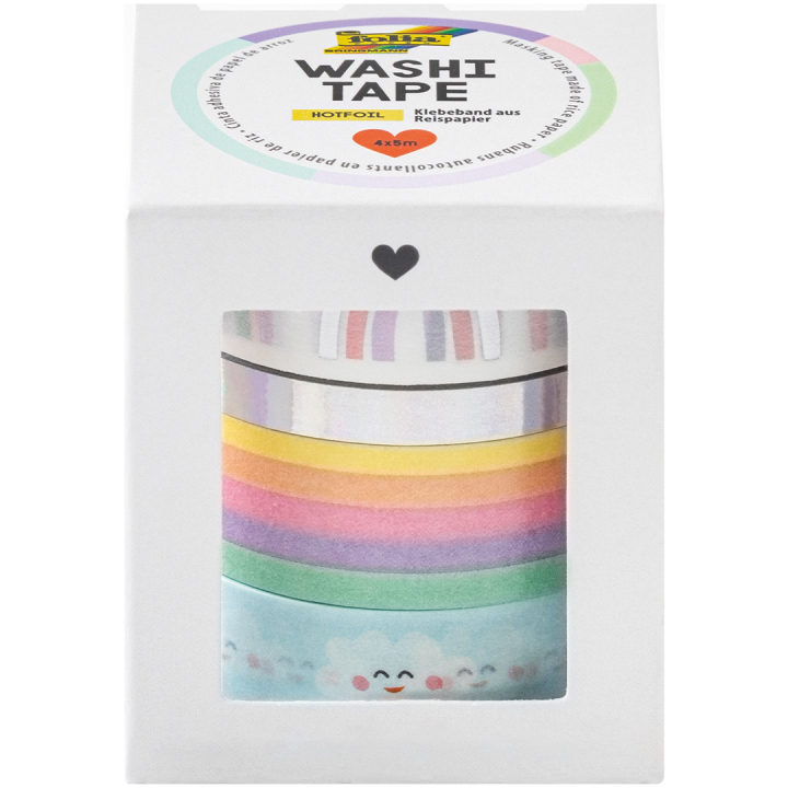 Washi-tejp Regnbue & Skyer 4-pack i gruppen Hobby & Kreativitet / Hobbytilbehør / Washi Tape hos Pen Store (131590)