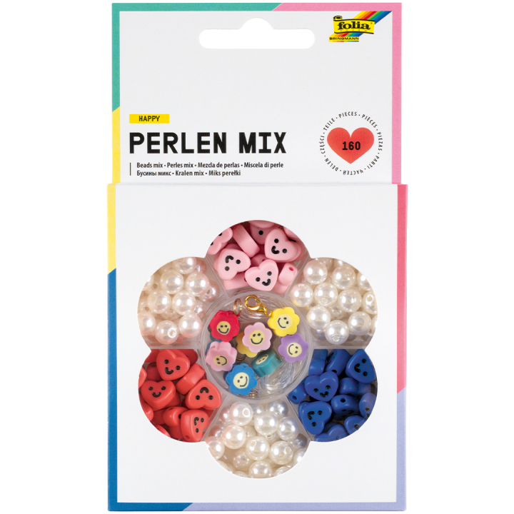 Perlesæt Happy 160-pack i gruppen Kids / Sjovt og lærerigt / Smykker og perler / DIY-sæt hos Pen Store (131617)