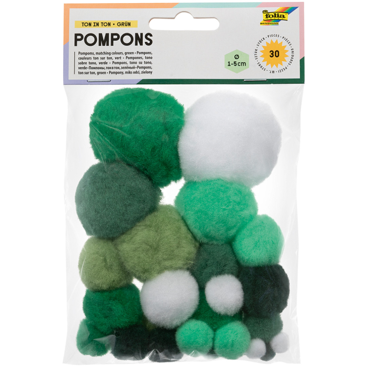 Pompoms Grøn 30-pack i gruppen Hobby & Kreativitet / Skabe / Håndværk og DIY hos Pen Store (131635)
