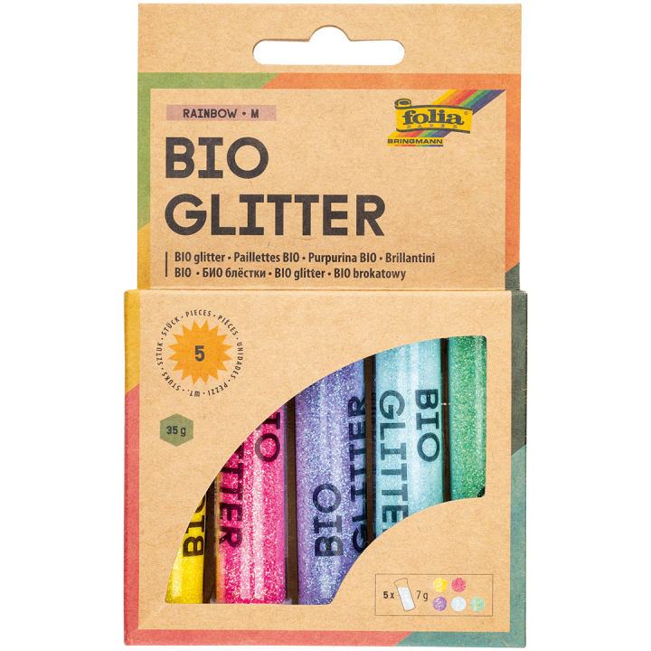 Bioglitter Mix Rainbow 5-pack i gruppen Kids / Sjovt og lærerigt / Kreative materialer til børn / Glitter og paillette hos Pen Store (131639)