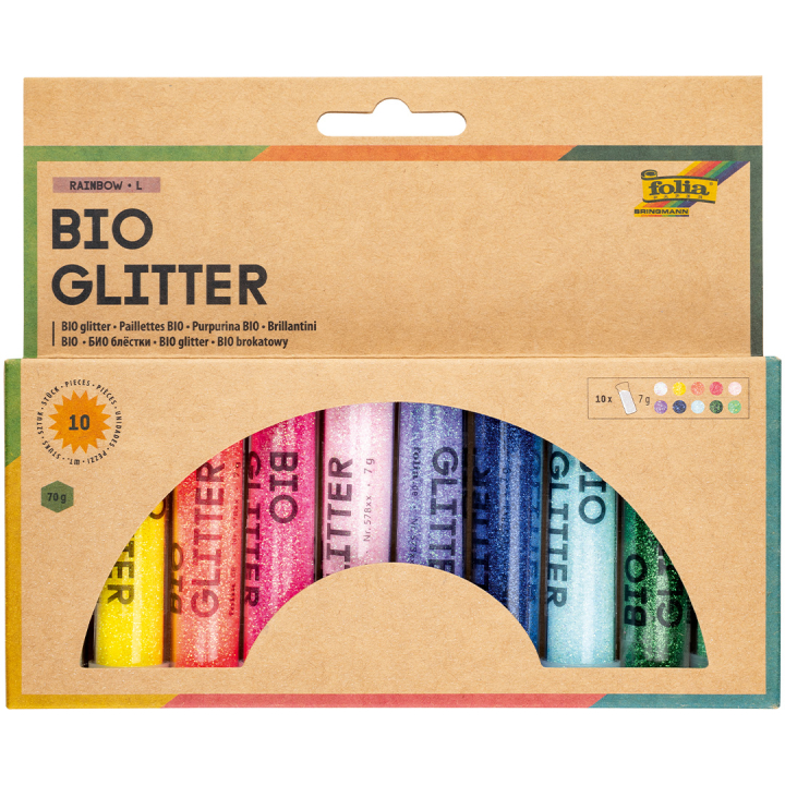 Bioglitter Mix Rainbow 10-pack i gruppen Kids / Sjovt og lærerigt / Kreative materialer til børn / Glitter og paillette hos Pen Store (131640)