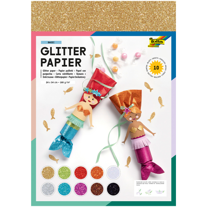 Glitterpapir 10 Ark i gruppen Kids / Sjovt og lærerigt / Papir og Tegneblokke hos Pen Store (131659)