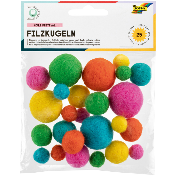 Filtkugler Pholi Festival 25-pack i gruppen Hobby & Kreativitet / Skabe / Håndværk og DIY hos Pen Store (131669)