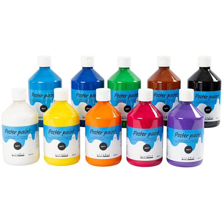 Poster Paint Temperamaling Mat 10x500ml i gruppen Kids / Farve og maling til børn / Farver for børn hos Pen Store (131677)
