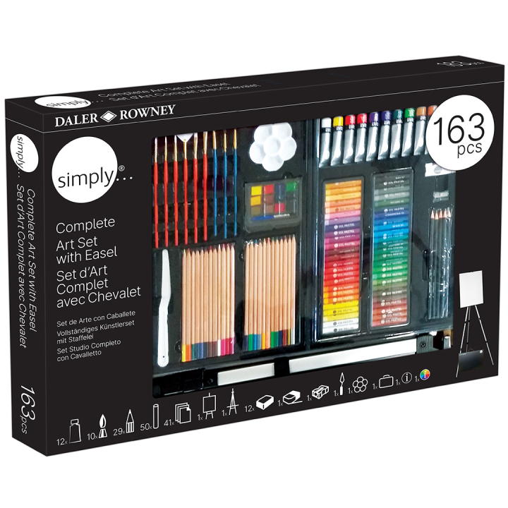 Simply Art Easel Studio Set 163 dele i gruppen Kunstnerartikler / Kunstnersæt / Malingsæt hos Pen Store (131913)