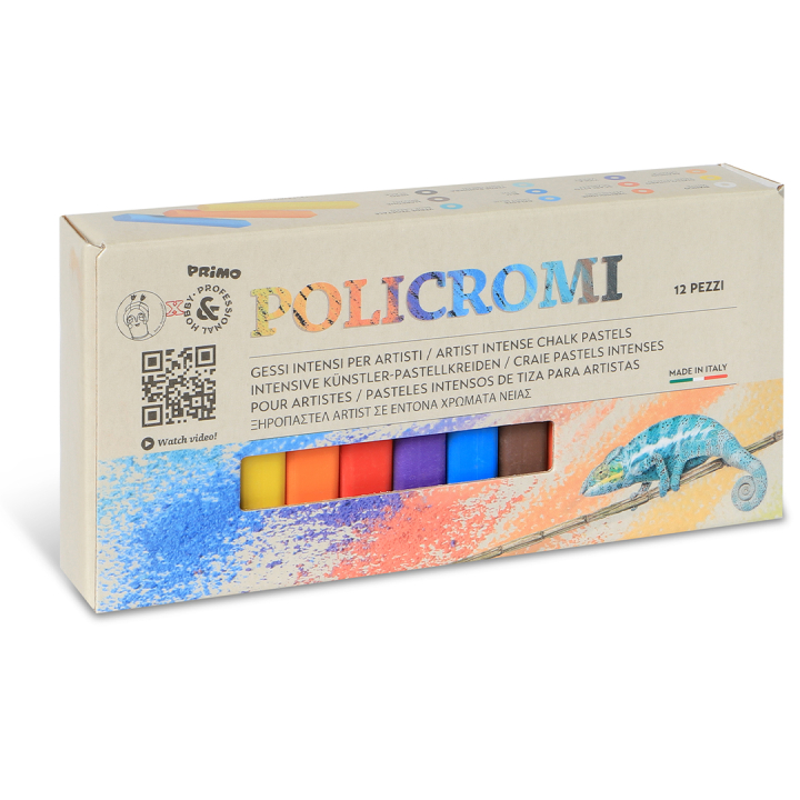 Policromi Pastelkridt Soft 12-sæt i gruppen Kunstnerartikler / Kridt og blyanter / Pastelkridt hos Pen Store (132226)