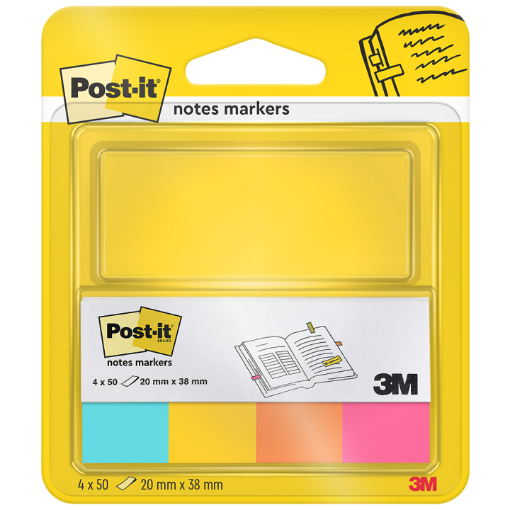 Post-it Index Tabs 20x38 4 farver i gruppen Papir & Blok / Skriv og noter / Post-it og notesblokke hos Pen Store (132698)