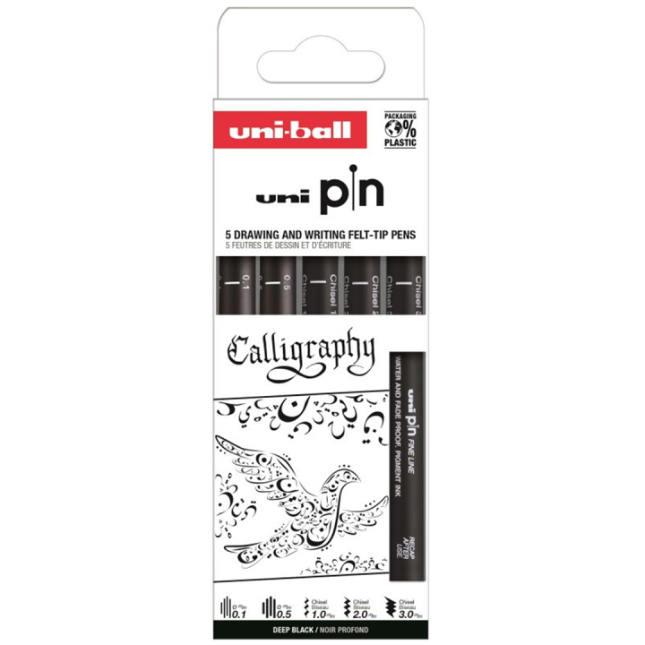 Pin Fineliner 5-sæt Calligraphy i gruppen Hobby & Kreativitet / Kalligrafi / Kalligrafipenn hos Pen Store (132724)