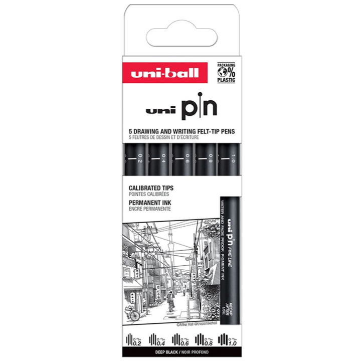 Pin Fineliner 5-sæt Classic 2 i gruppen Penne / Skrive / Fineliners hos Pen Store (132727)