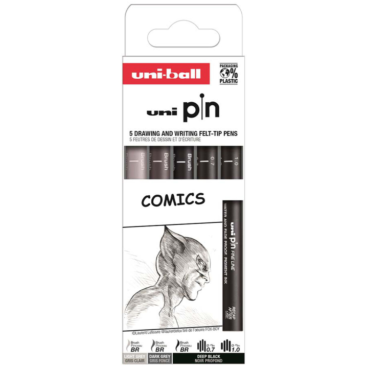 Pin Fineliner 5-sæt Comics i gruppen Penne / Skrive / Fineliners hos Pen Store (132732)