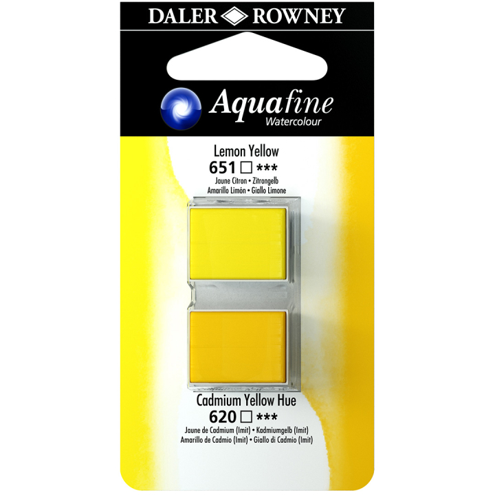 Aquarelle Half-pan Duo Lemon Yellow/Cad Yellow Hue i gruppen Kunstnerartikler / Kunstnerfarver / Akvarelmaling hos Pen Store (132888)