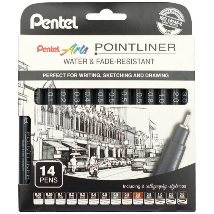 Pointliner sæt 14 stk i gruppen Penne / Skrive / Fineliners hos Pen Store (133076)