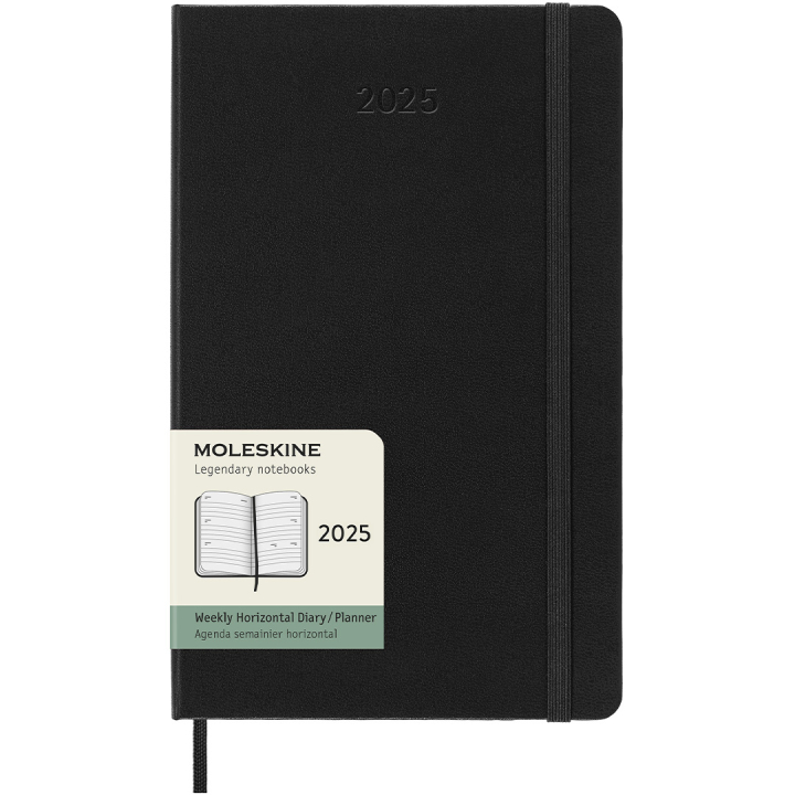 12M Weekly Planner Horizontal 2025 Hardcover Large Black i gruppen Papir & Blok / Kalendere / 12 mdr kalendere hos Pen Store (133788)