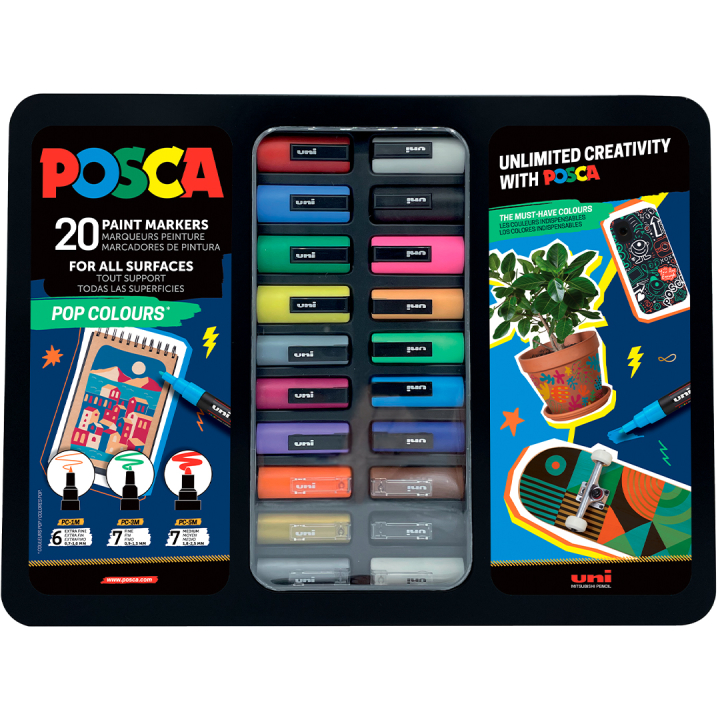 Posca Pop Colours 20-sæt i gruppen Penne / Kunstnerpenne / Akrylmarkers hos Pen Store (133850)