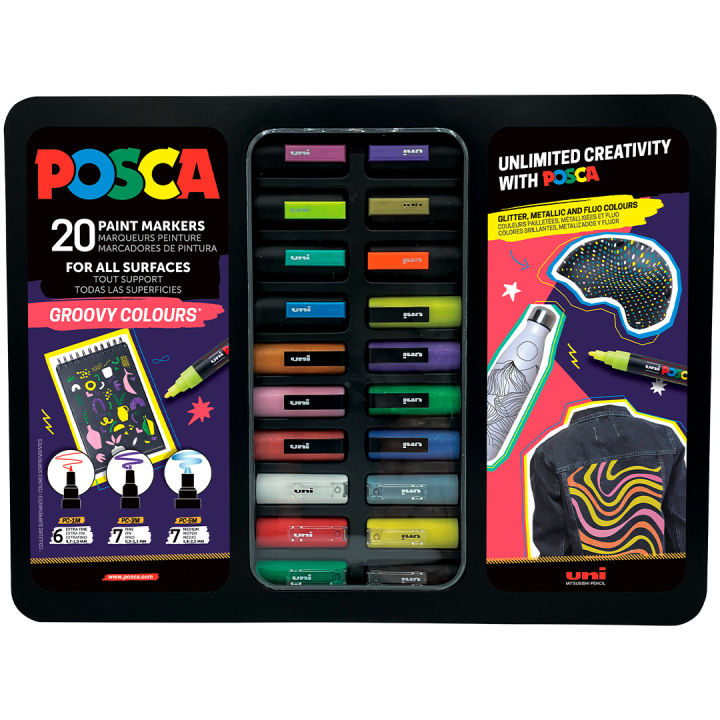 Posca Groovy Colours 20-sæt i gruppen Penne / Kunstnerpenne / Akrylmarkers hos Pen Store (133851)