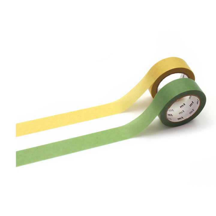 Washi-tape Pastel lemon × fresh green 2-pak i gruppen Hobby & Kreativitet / Hobbytilbehør / Washi Tape hos Pen Store (134039)