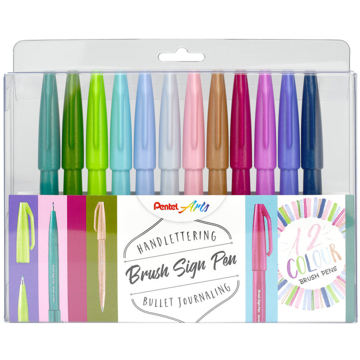 Brush Sign Pen 12-sæt Pastel i gruppen Penne / Kunstnerpenne / Tusser hos Pen Store (134577)