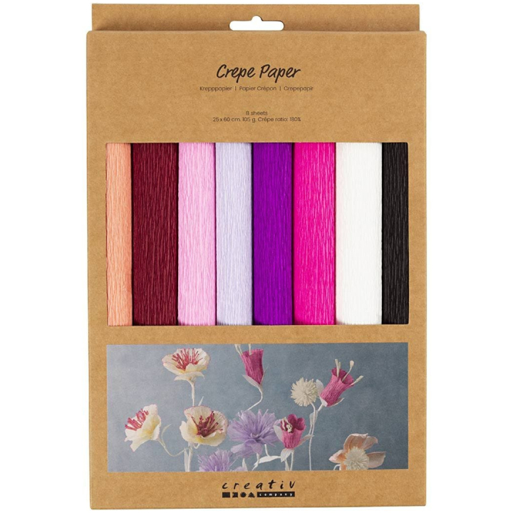 Crepepapir Lilla rosa farvemix 8 ark i gruppen Hobby & Kreativitet / Skabe / Crepepapir hos Pen Store (134703)