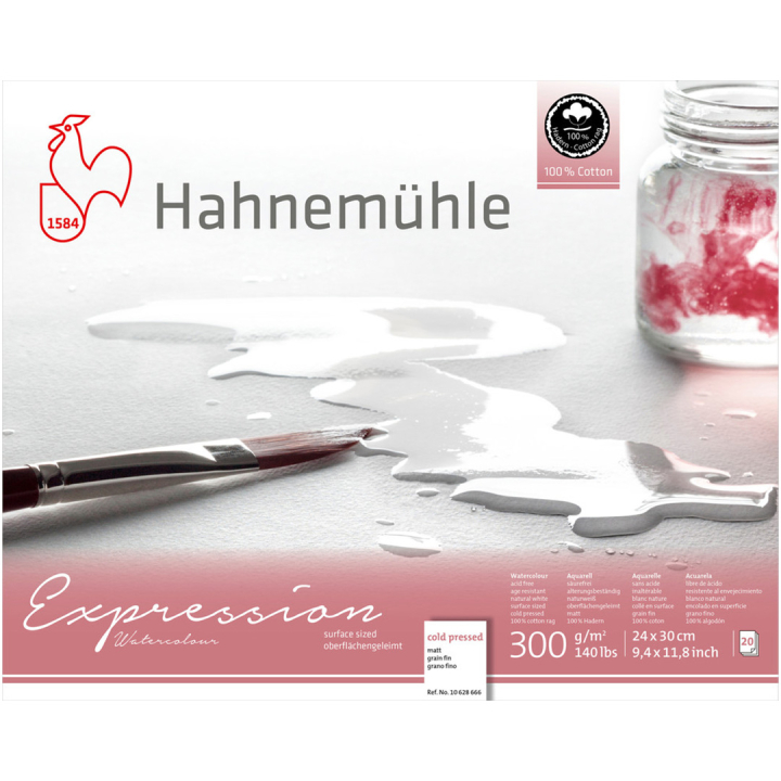 Akvarelblok Expression 300g Fine 24×30cm i gruppen Papir & Blok / Kunstnerblok / Akvarelblok hos Pen Store (134964)