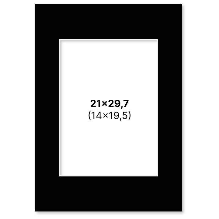 Passepartout Sort 21x29,7 cm A4 i gruppen Hobby & Kreativitet / Organisere / Rammer / Passepartout hos Pen Store (135118)