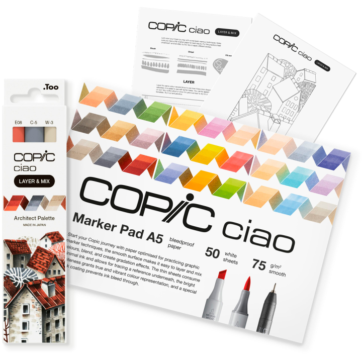 Ciao Layer & Mix 2D Starter Set Architect i gruppen Penne / Kunstnerpenne / Illustrationmarkers hos Pen Store (135135)