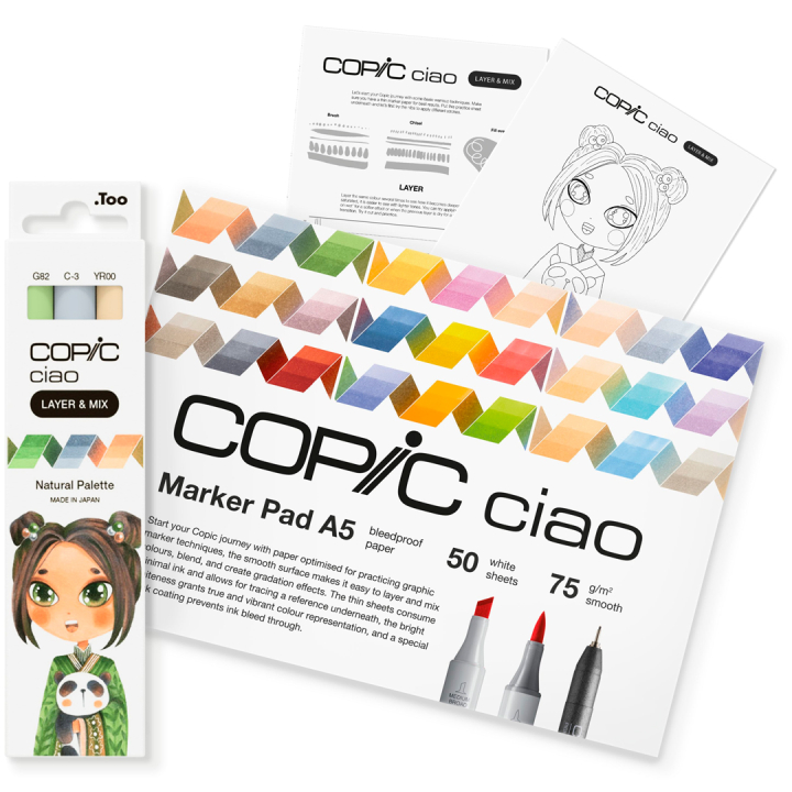 Ciao Layer & Mix Manga Starter Set Natural i gruppen Penne / Kunstnerpenne / Illustrationmarkers hos Pen Store (135140)