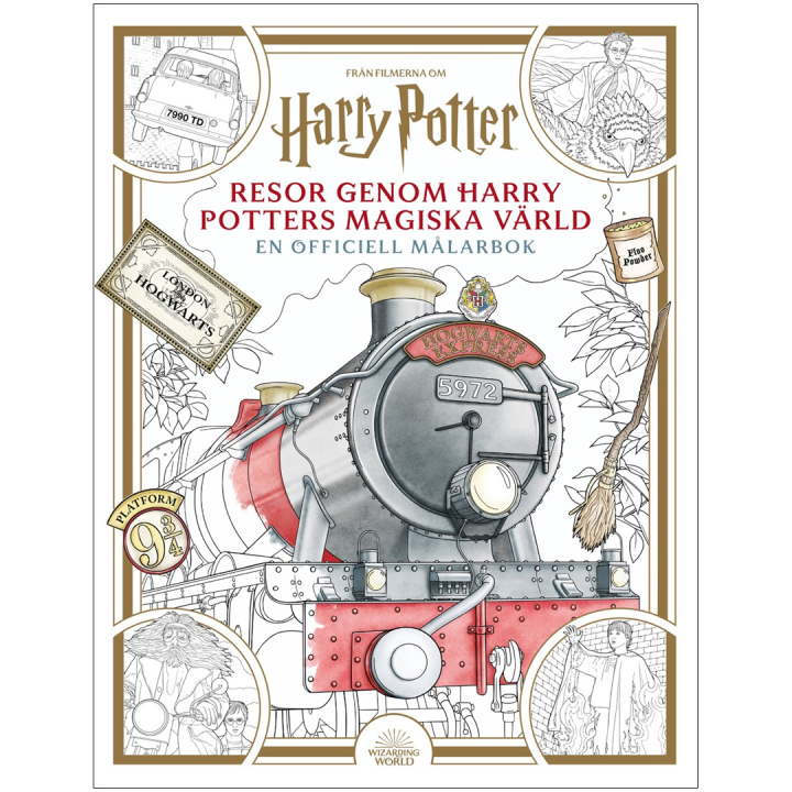 Resor genom Harry Potters magiska värld : en officiell målarbok i gruppen Kids / Sjovt og lærerigt / Farvelægning og håndværksbøger / Malebøger hos Pen Store (135394)