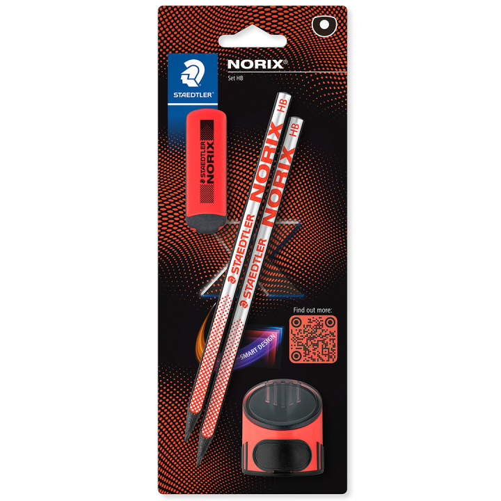 Skolesæt Norix Blyanter + tilbehør Red i gruppen Kids / Børnepenne / Skrivestifter til børn hos Pen Store (135512)