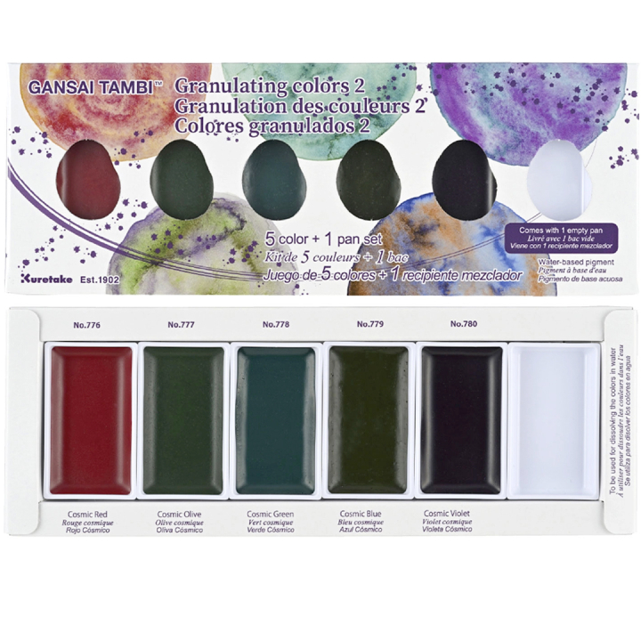 Gansai Tambi Akvarel sæt 5 stk Granulating Colors 2 i gruppen Kunstnerartikler / Kunstnerfarver / Akvarelmaling / Akvarelfarve i kop hos Pen Store (135537)