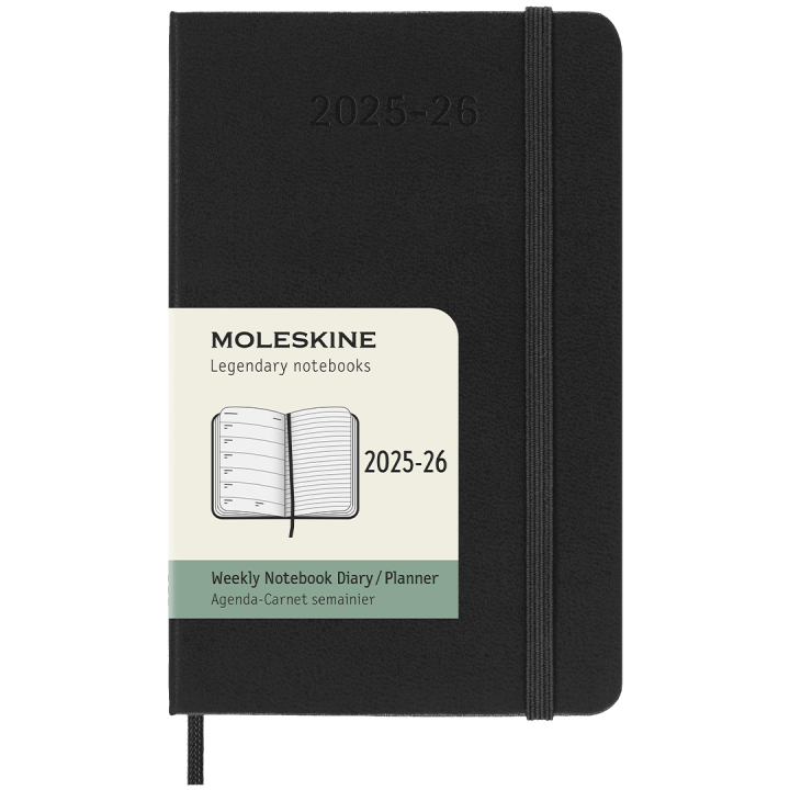 Kalender 18M WeekNote Hard Cover Pocket Black i gruppen Papir & Blok / Kalendere / 18 mdr kalendere hos Pen Store (135590)