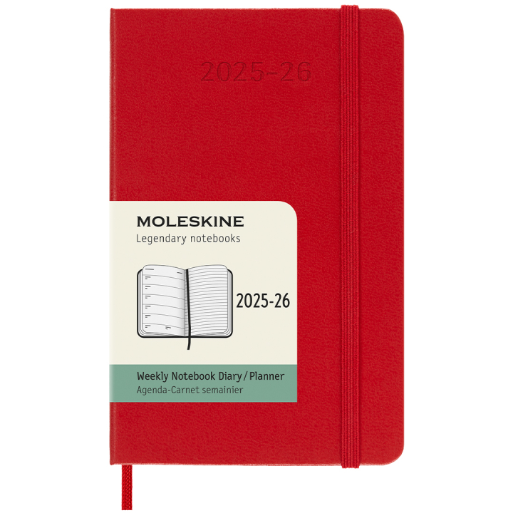 Kalender 18M WeekNote Hard Cover Pocket Red i gruppen Papir & Blok / Kalendere / 18 mdr kalendere hos Pen Store (135601)