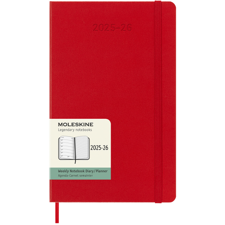 Kalender 18M WeekNote Hard Cover Large Red i gruppen Papir & Blok / Kalendere / 18 mdr kalendere hos Pen Store (135602)