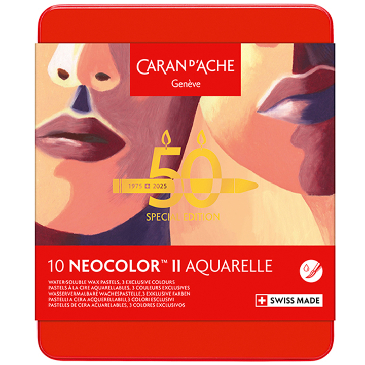 Neocolor II Aquarelle 50 Years Portrait 10-sæt i gruppen Kunstnerartikler / Kunstnerfarver / Pastel / Vokspasteller hos Pen Store (135629)