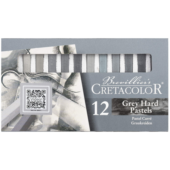 Pastelkridt Hårde Gråtoner 12-sæt i gruppen Kunstnerartikler / Kridt og blyanter / Pastelkridt hos Pen Store (135650)