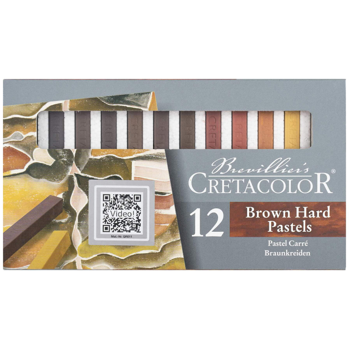 Pastelkridt Hårde Brun/Rød 12-sæt i gruppen Kunstnerartikler / Kridt og blyanter / Pastelkridt hos Pen Store (135651)