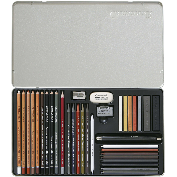 Ultimo Tegnesæt 35 dele i gruppen Kunstnerartikler / Kridt og blyanter / Grafit og blyant hos Pen Store (135653)