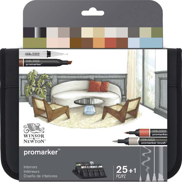 Promarker Interiors Wallet 25-sæt i gruppen Penne / Kunstnerpenne / Illustrationmarkers hos Pen Store (135656)