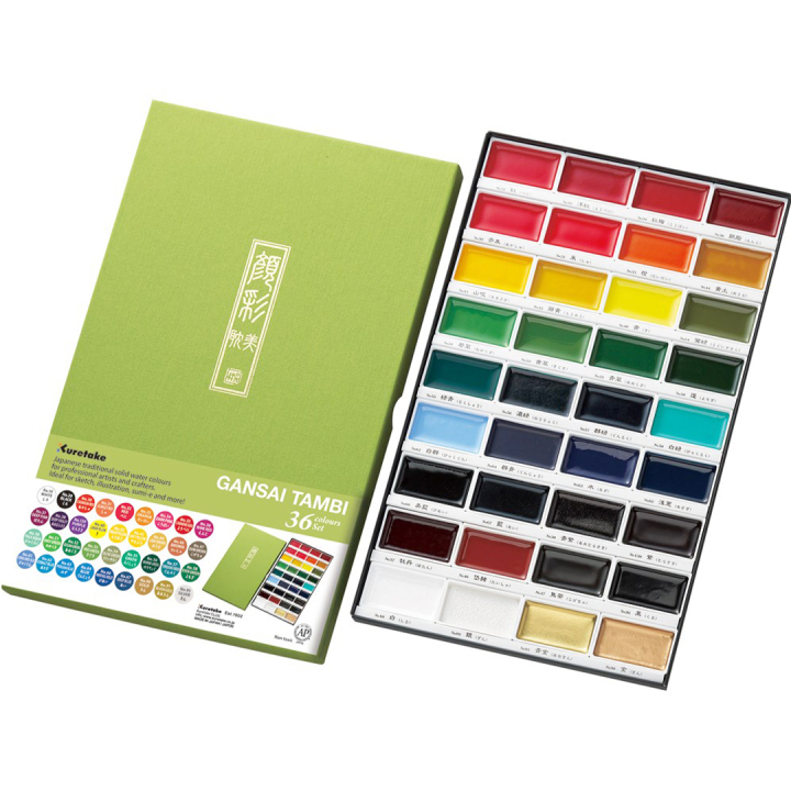 Gansai Tambi Akvarel 36-sæt i gruppen Kunstnerartikler / Kunstnerfarver / Akvarelmaling / Akvarelfarve i kop hos Pen Store (135661)